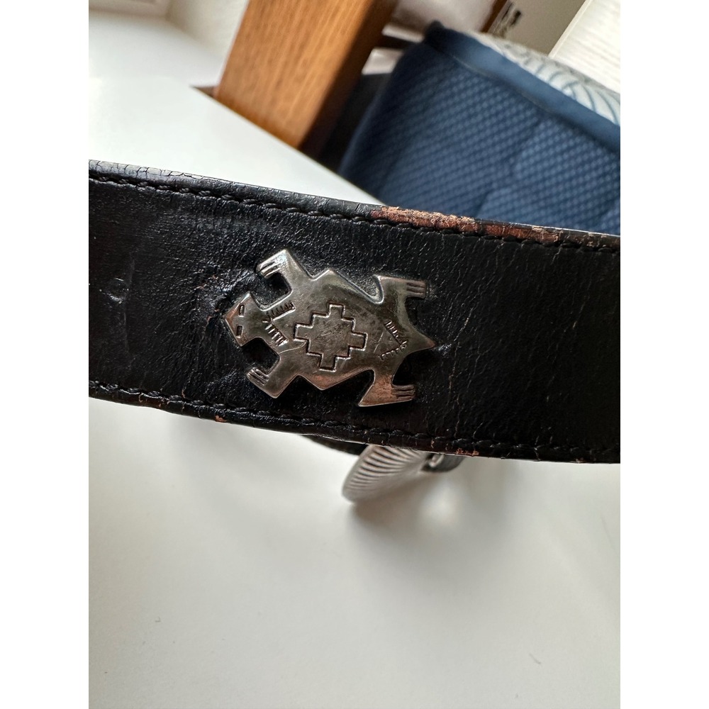 Vintage 1990 Leegin Silver Creek Leather Western Spirit Animal Concho Belt 30 - Picture 11 of 14